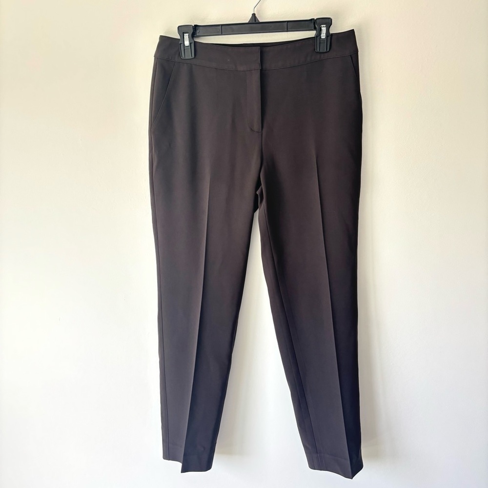 St. John Black Dress Pant Straight Leg High Waist Slack Trouser Formal Office